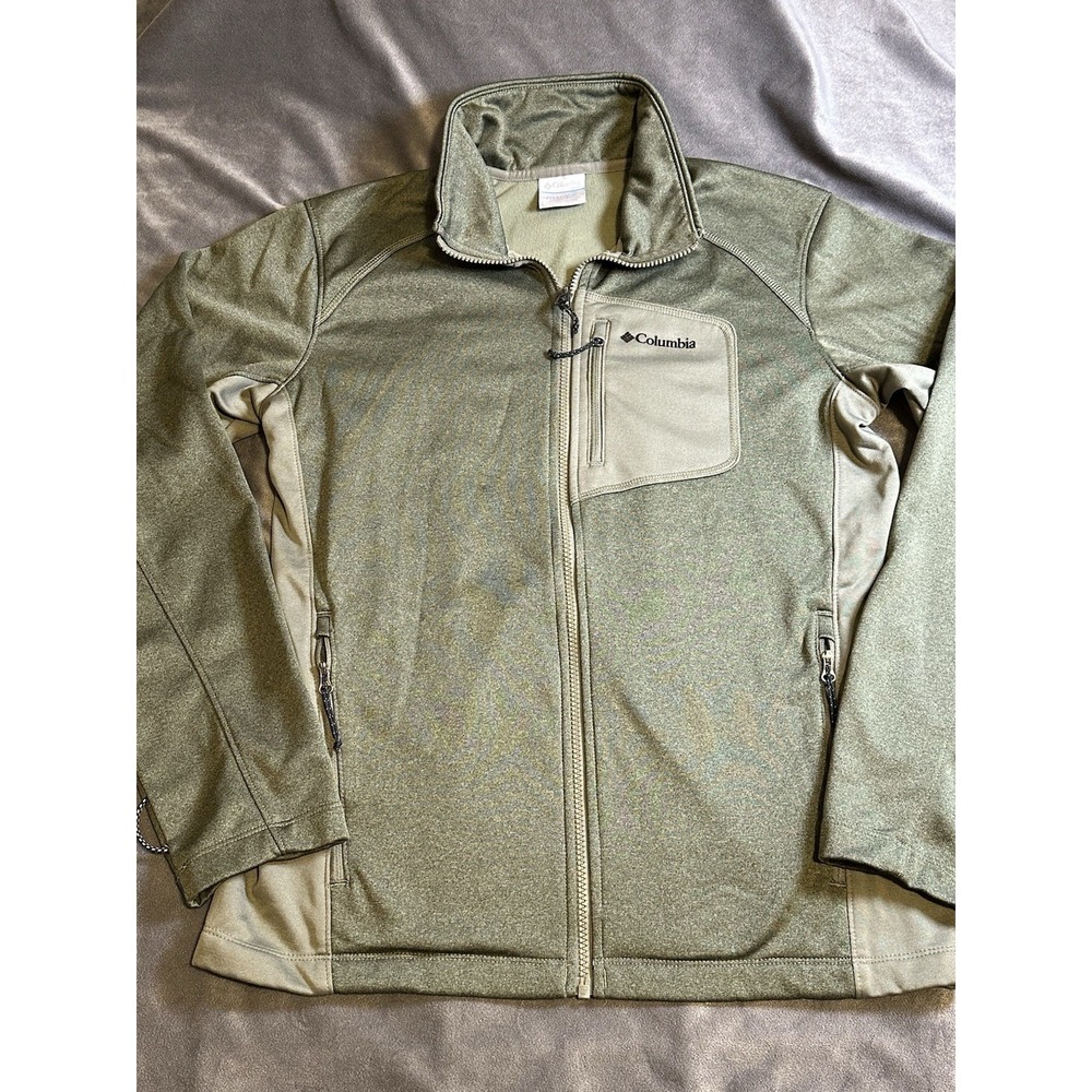 Columbia jacket Army Green Softshell Collared Full Zip Lined Men's Medium